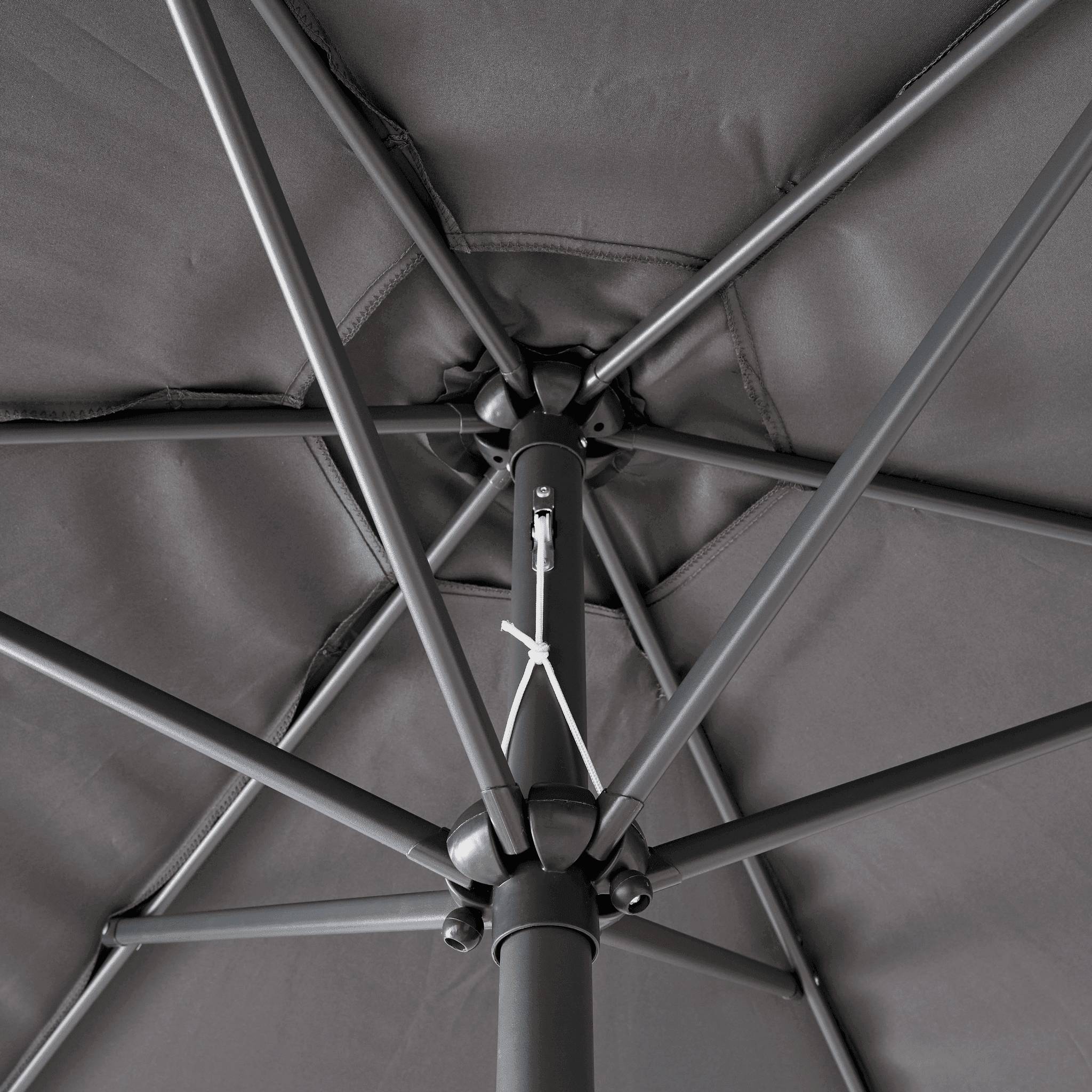 Ecloz - Parasol droit inclinable rond gris Ø3m 210g/m² Evan ECLOZ - Imagen 3