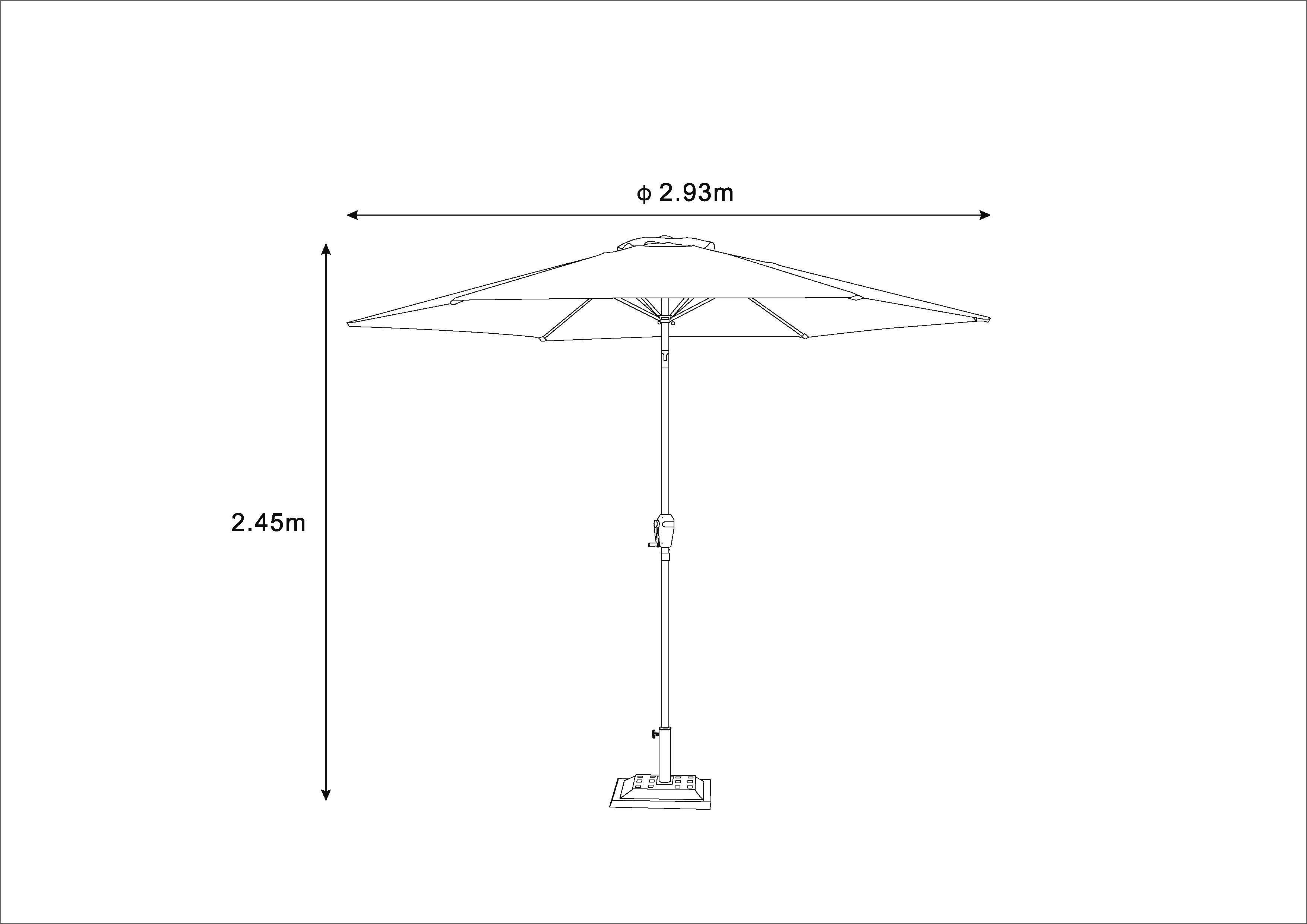 Ecloz - Parasol droit inclinable rond gris Ø3m 210g/m² Evan ECLOZ - Imagen 5