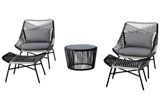 Ecloz - Salon de jardin acier anthracite 2 personnes Eloise ECLOZ - Image 9