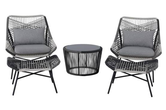 Ecloz - Salon de jardin acier anthracite 2 personnes Eloise ECLOZ - Image 1