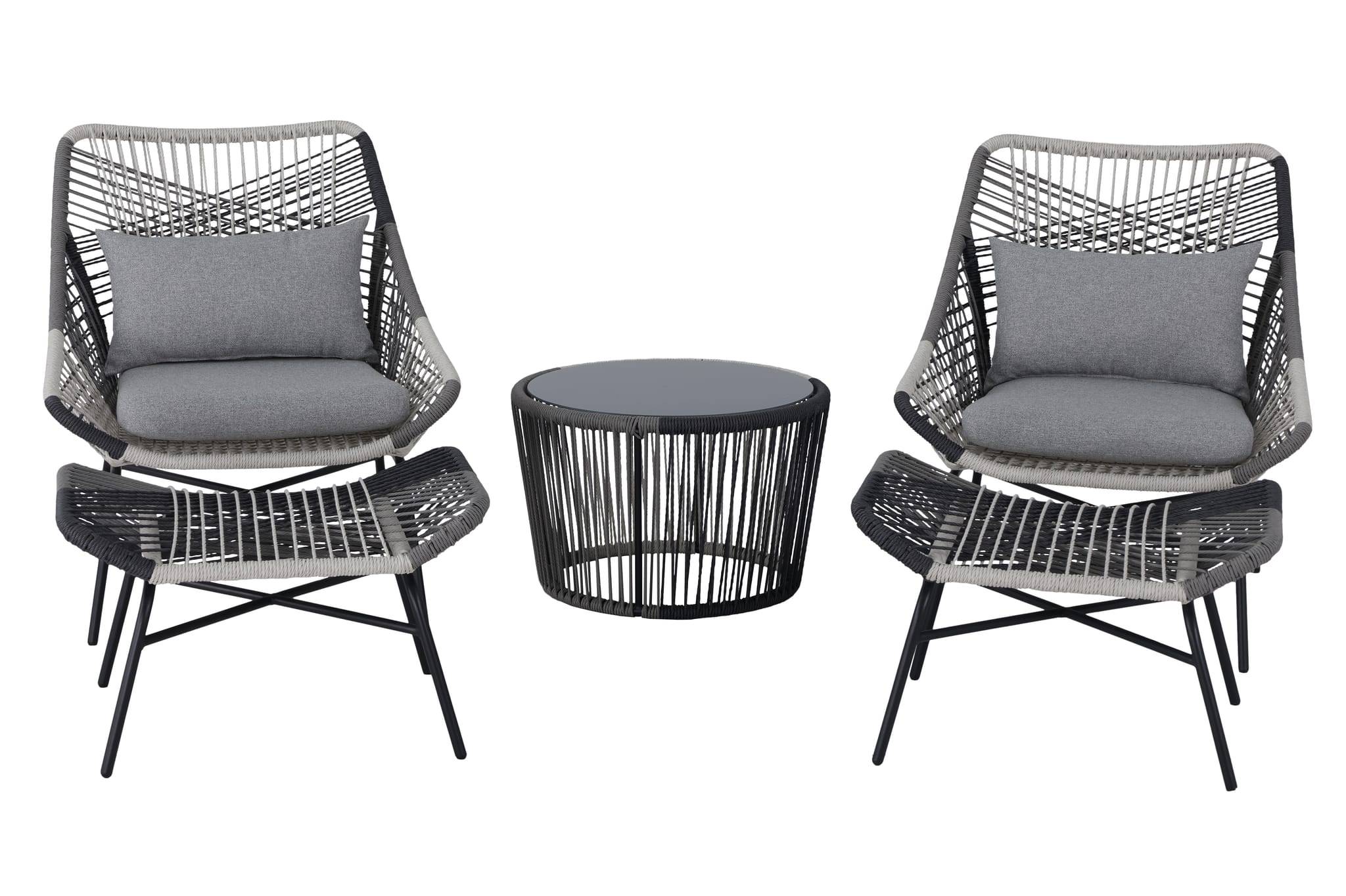 Ecloz - Salon de jardin acier anthracite 2 personnes Eloise ECLOZ