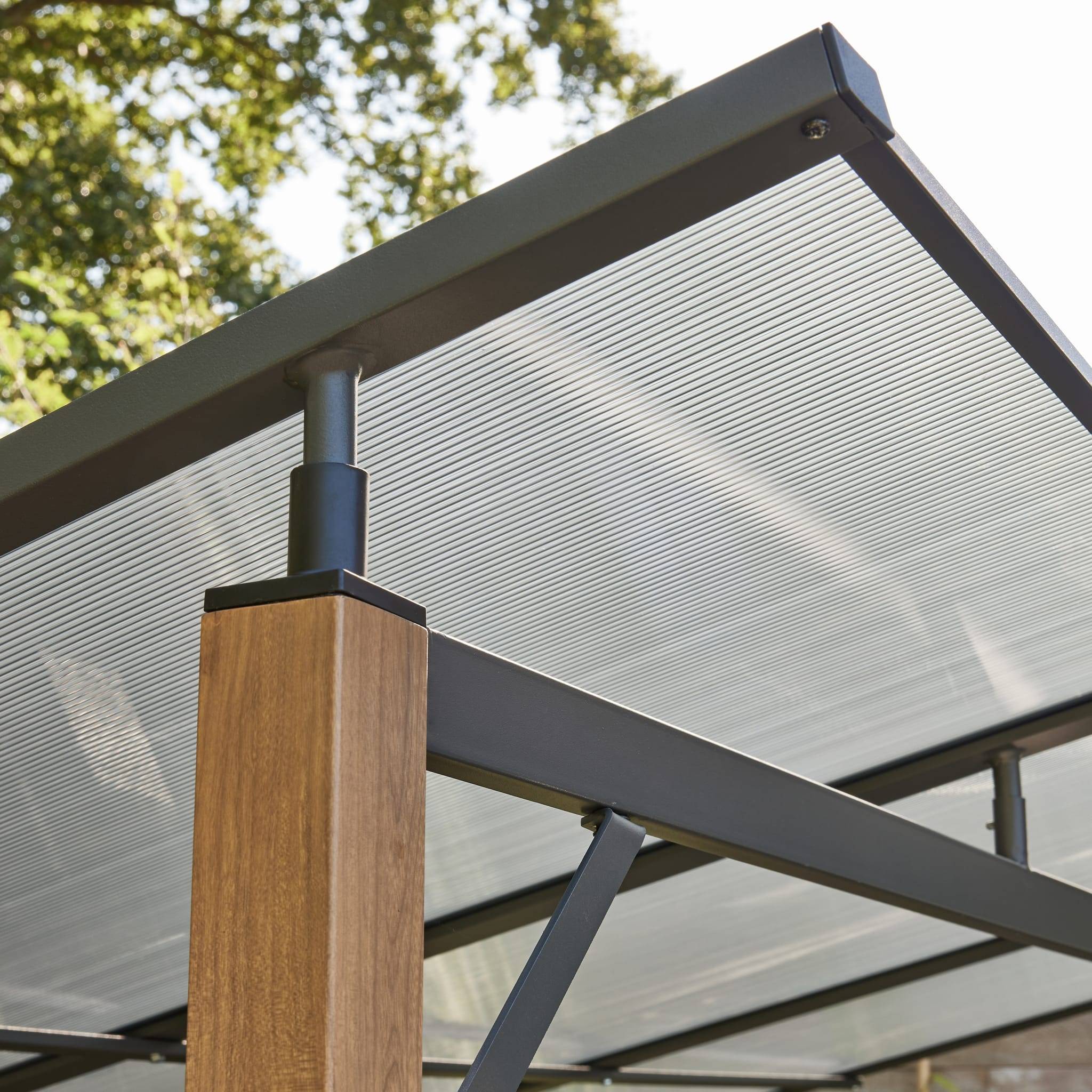 Ecloz - Abri barbecue alu acier 2,6x1,6m effet bois ECLOZ - Imagen 8