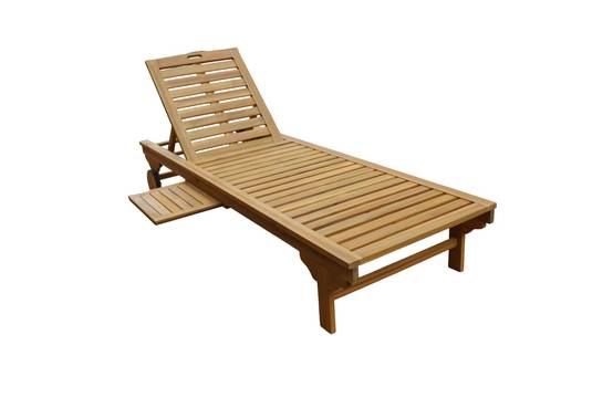 Ecloz - Bain de soleil avec coussin bois à roulettes Elorah ECLOZ - Image 1
