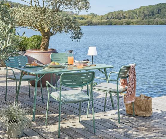 Ecloz - Fauteuil de jardin acier vert Eze ECLOZ - Image 6
