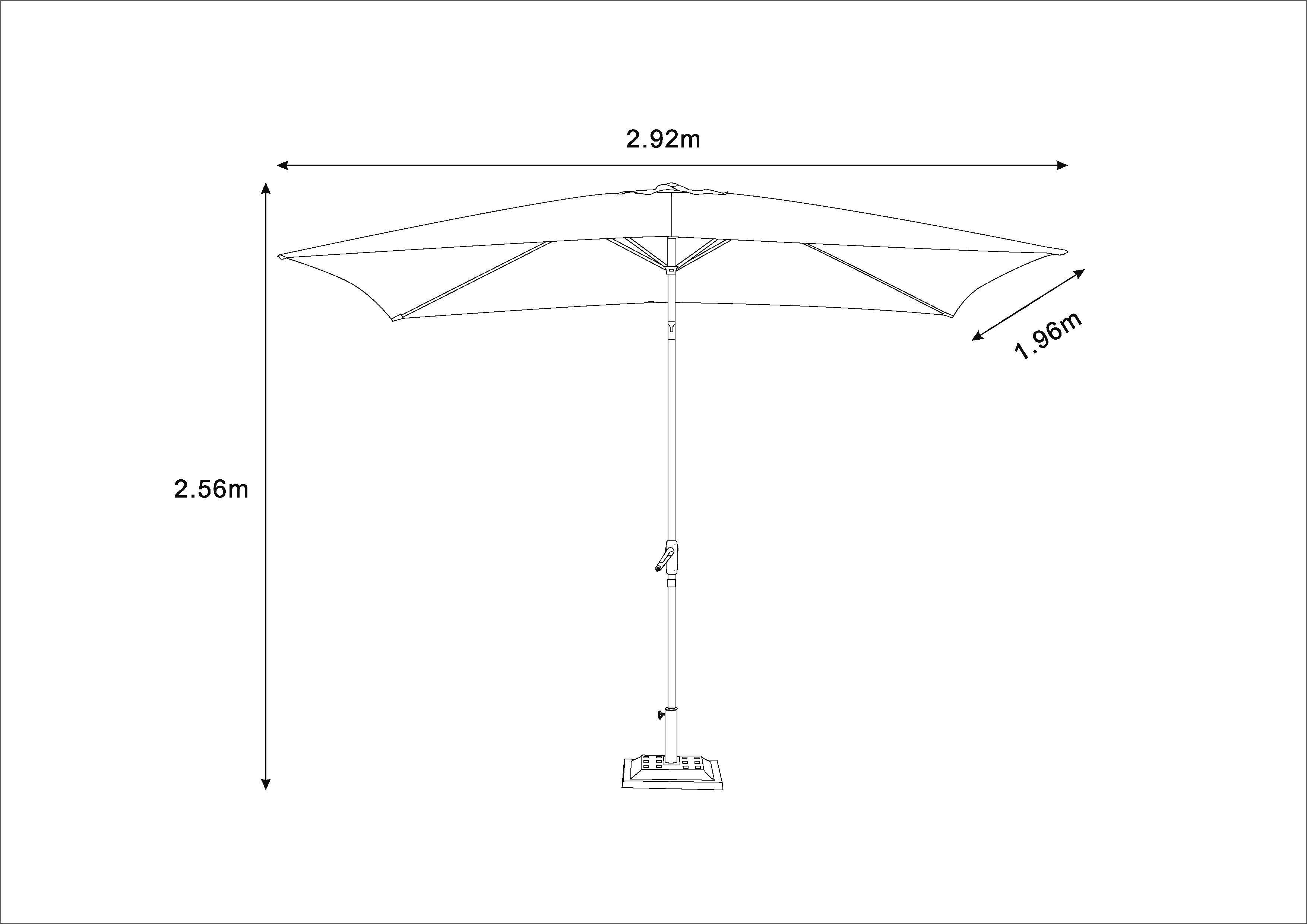 Ecloz - Parasol droit inclinable rectangle bleu 3x2m 210g/m² Ewen ECLOZ - Imagen 2