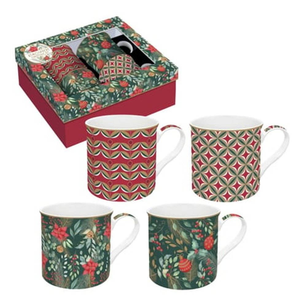 Coffret 4 mugs porcelaine fine 300 ml Christmas Joy - Easylife - Imagen 2