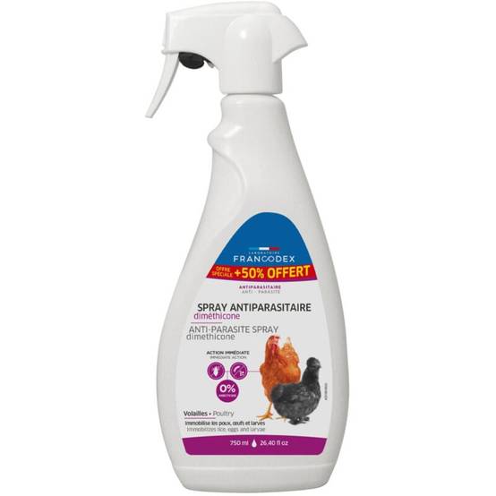 Spray antiparasitaire diméthicone pour volailles 750 ml - Francodex - Image 1