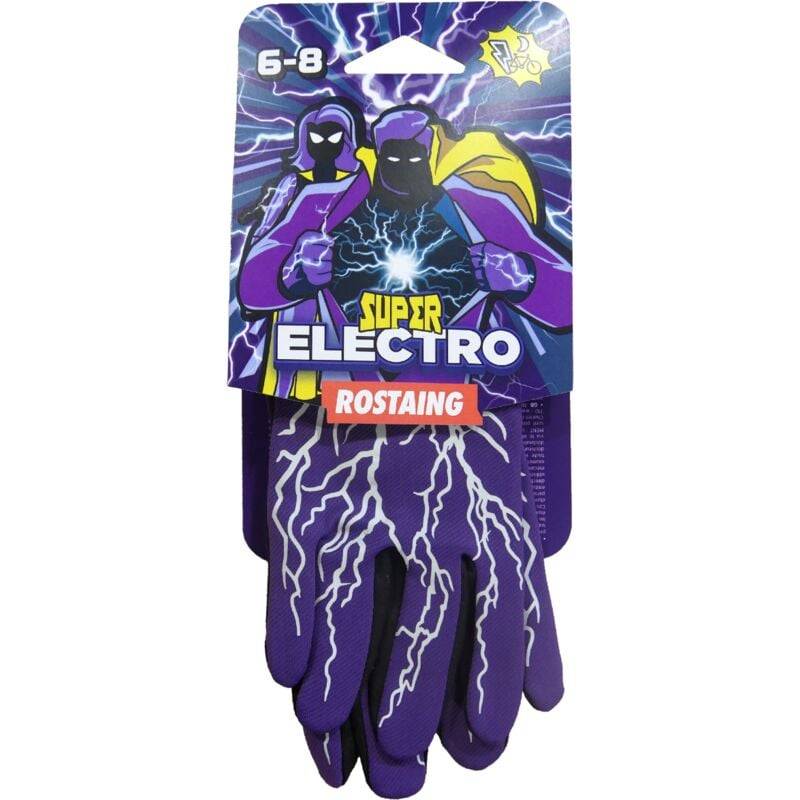 Gants enfant phosphorescents violet polyester S modèle SUPERELECTRO - Rostaing - Imagen 3