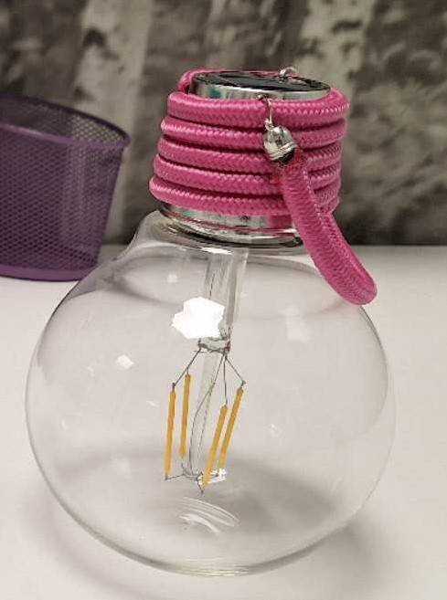 Ecloz - Ampoule solaire déco verre Ø 12 cm 4 lumens rose - ECLOZ - Imagen 1