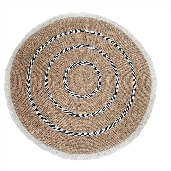 Ecloz - Tapis naturel et noir Ø 100 cm - ECLOZ