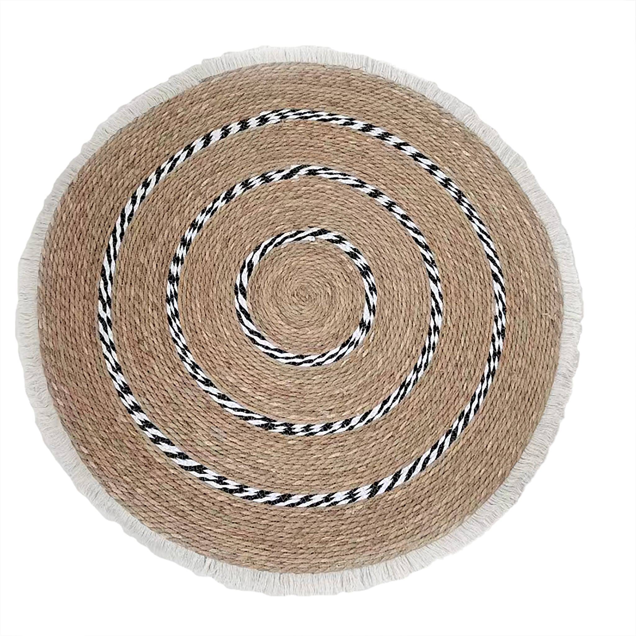Ecloz - Tapis naturel et noir Ø 100 cm - ECLOZ
