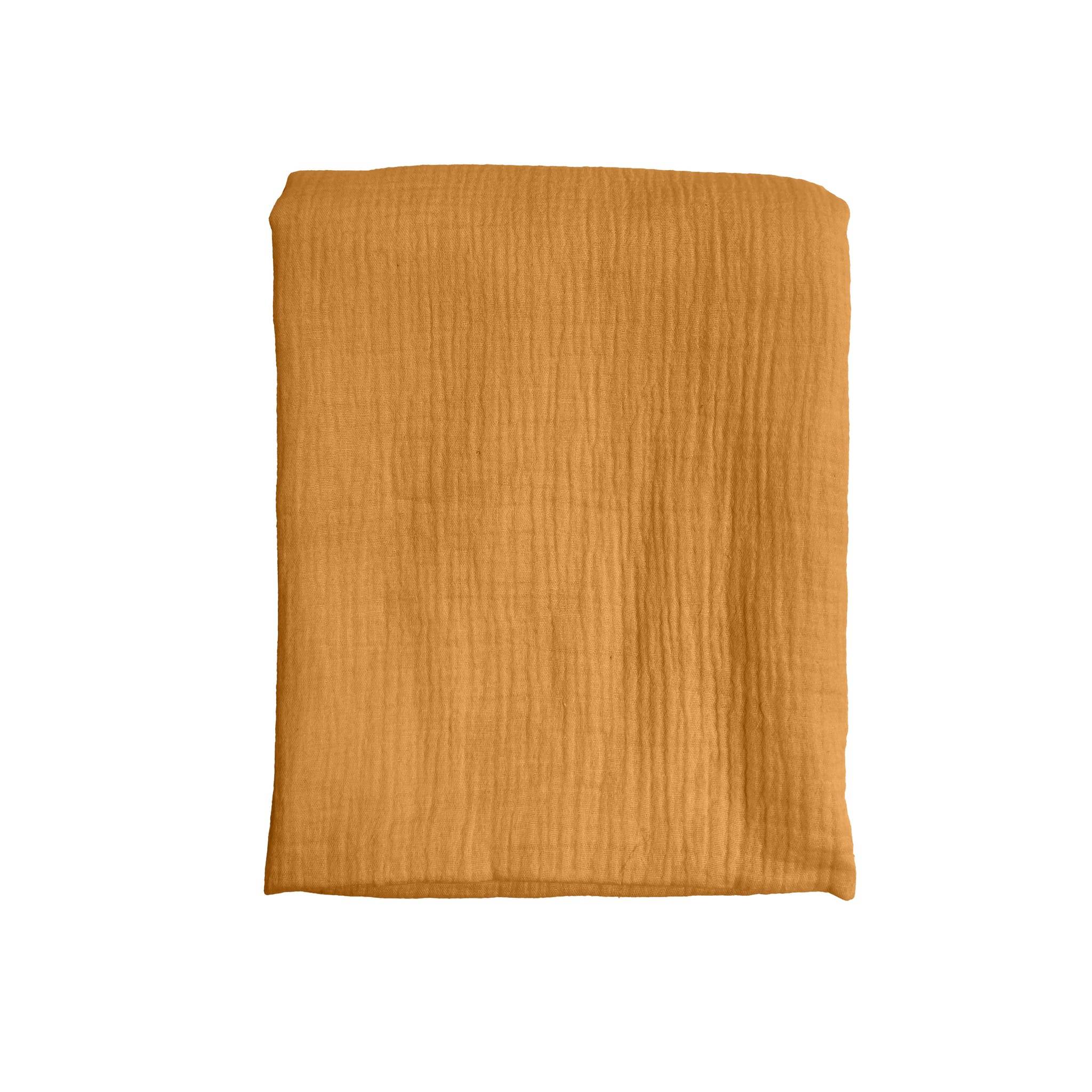 Ecloz - Plaid gaze de coton ocre - ECLOZ