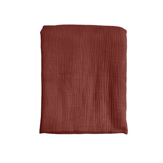 Ecloz - Plaid gaze de coton bordeaux - ECLOZ