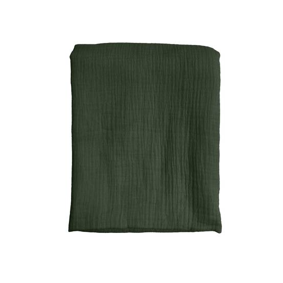 Ecloz - Plaid gaze de coton kaki - ECLOZ