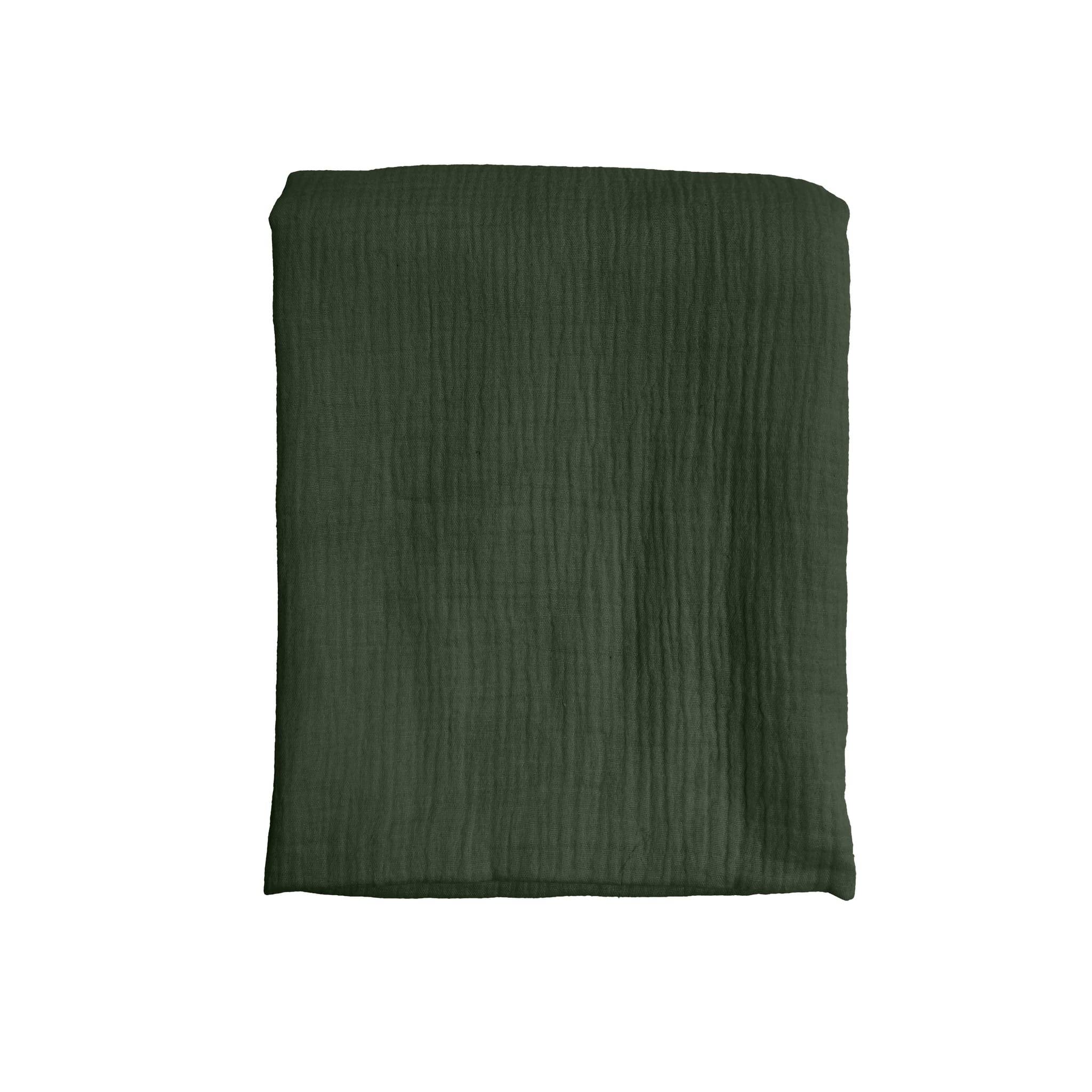 Ecloz - Plaid gaze de coton kaki - ECLOZ