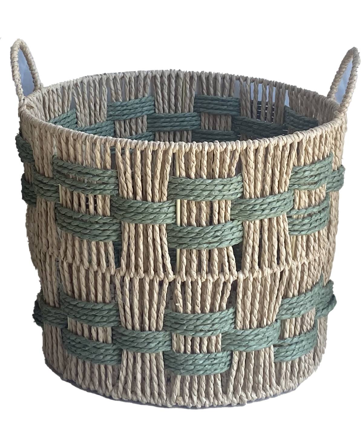 Ecloz - Panier rond tressé vert modèle moyen - ECLOZ