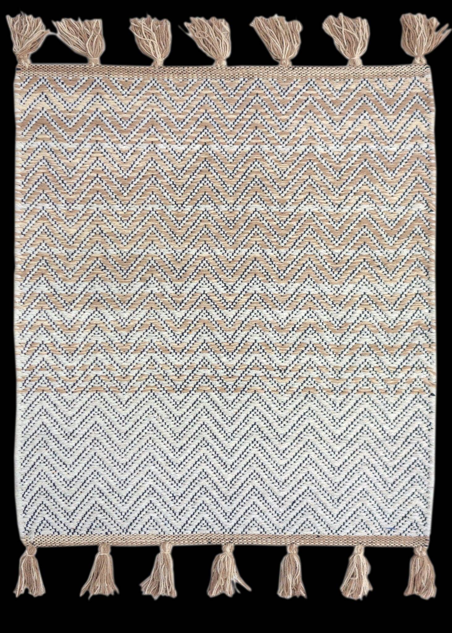 Ecloz - Tapis beige/blanc en coton 80x50 - ECLOZ