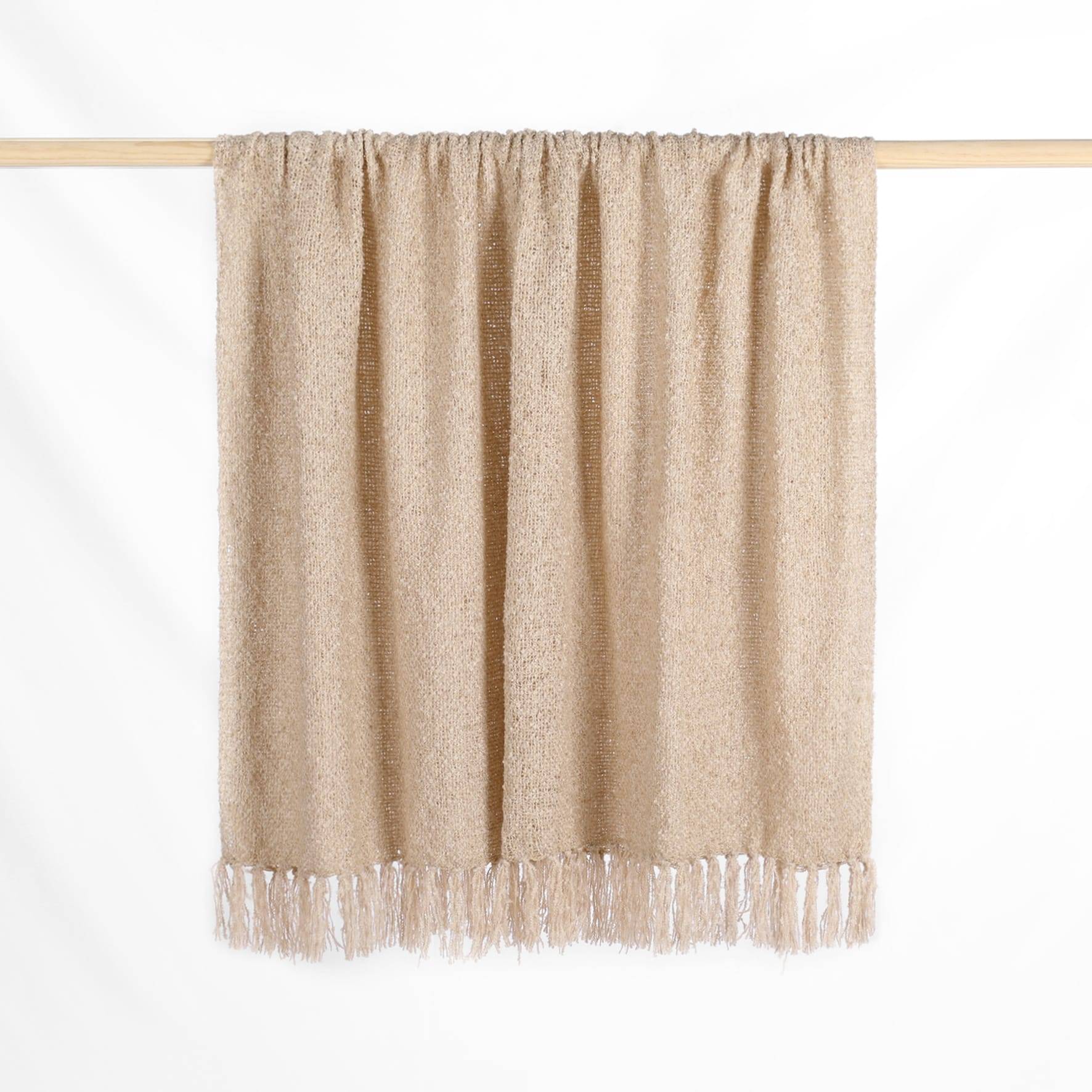 Ecloz - Plaid beige à franges - ECLOZ