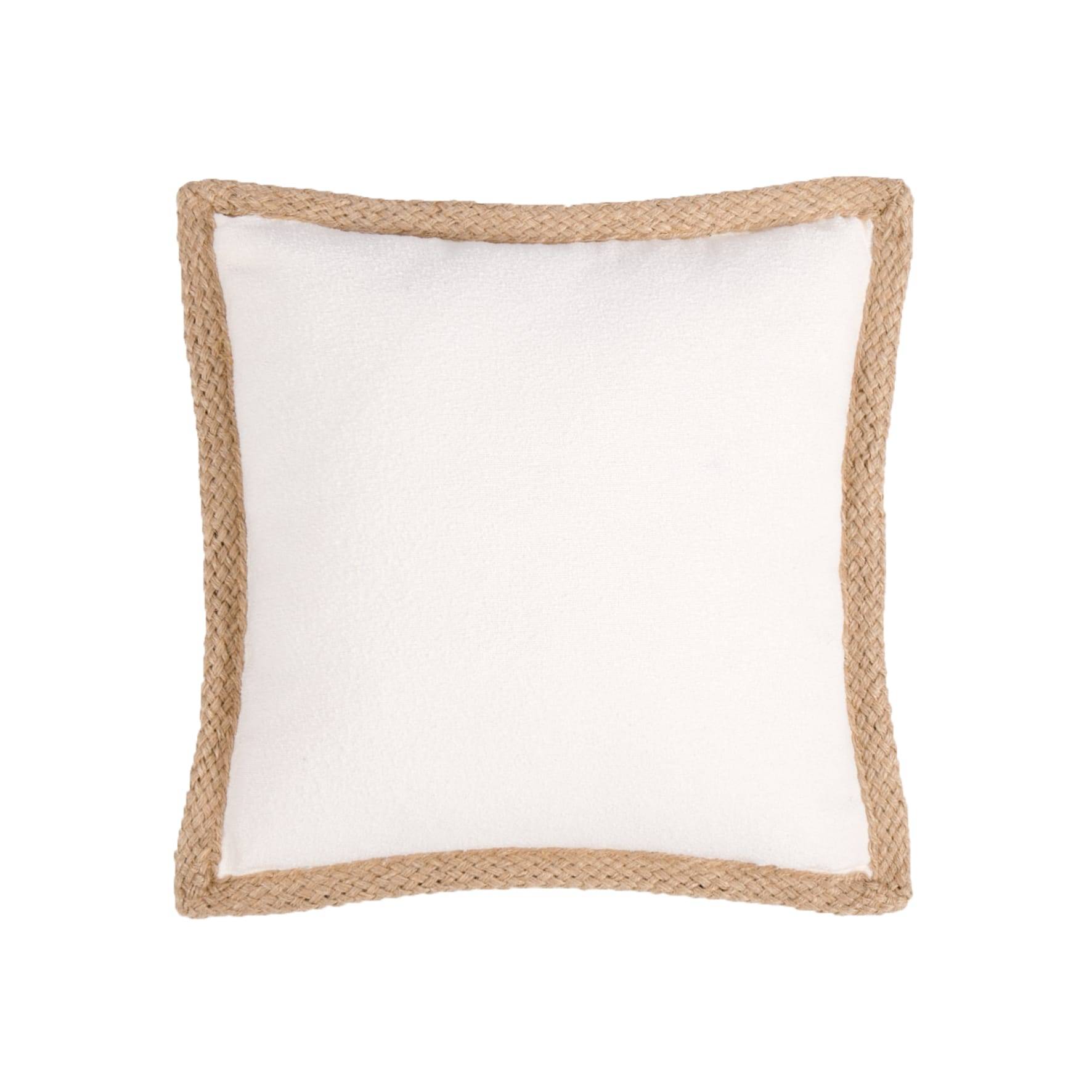 Ecloz - Cojín blanco contorno de yute - ECLOZ