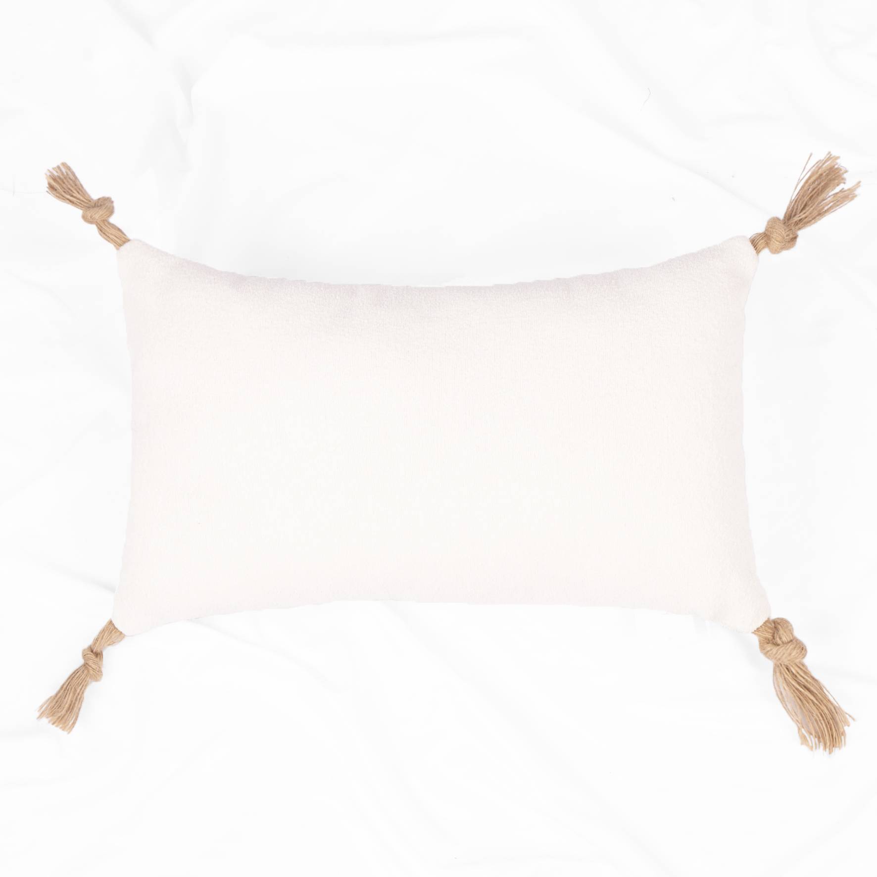 Ecloz - Coussin à pompons marron en jute - ECLOZ