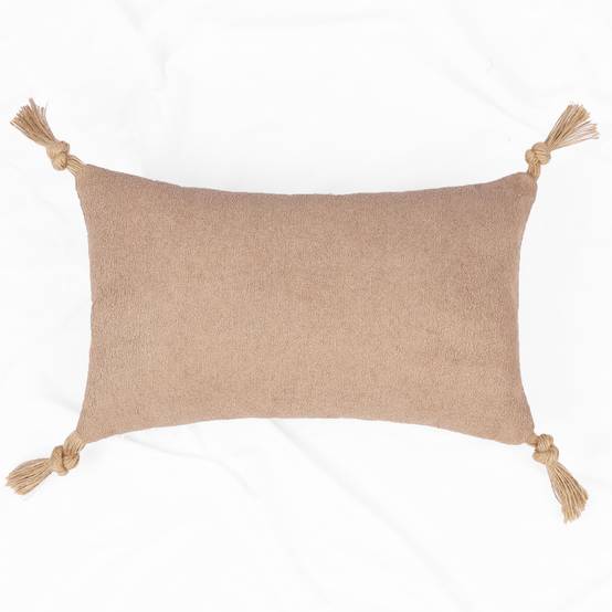 Ecloz - Coussin à pompons marron en jute - ECLOZ
