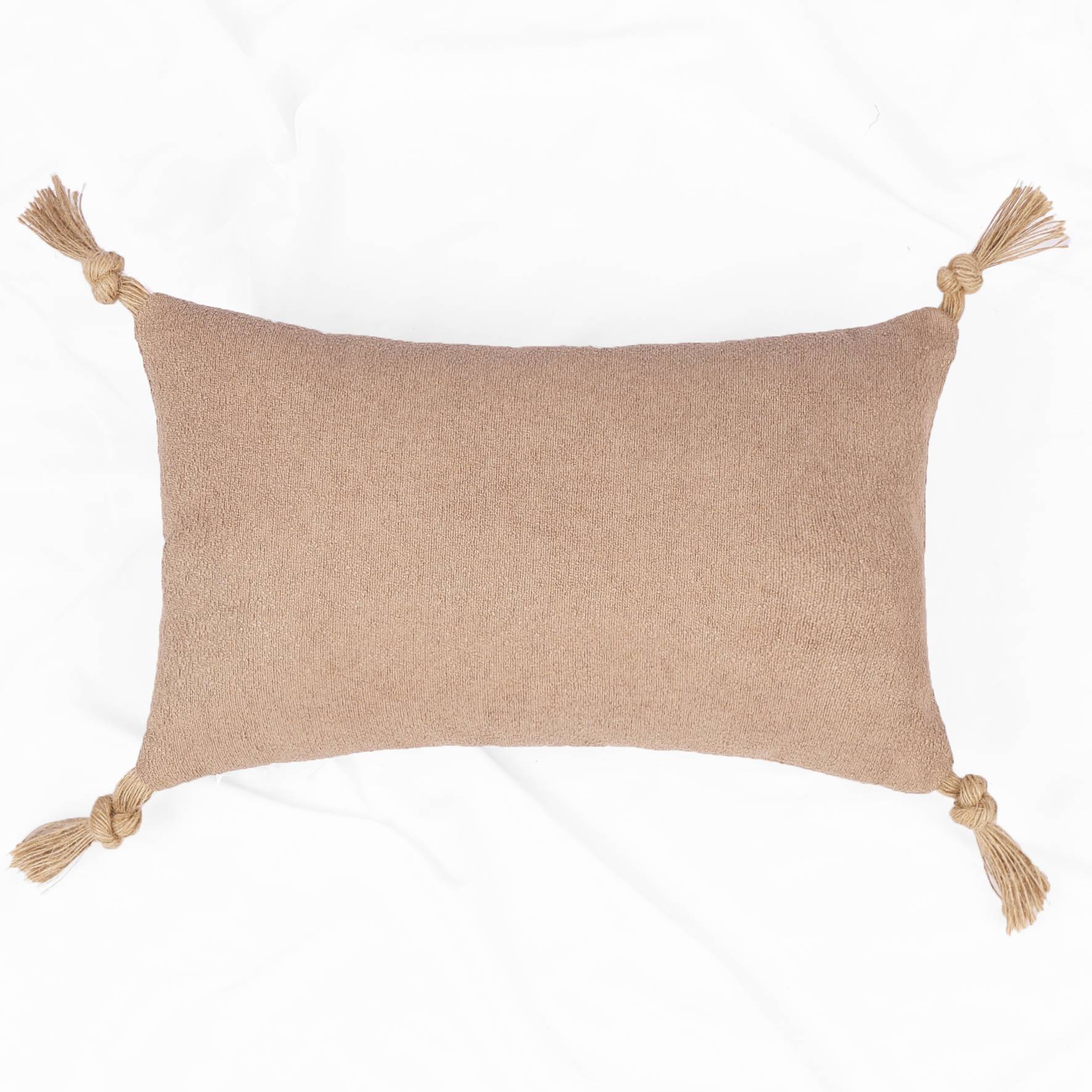 Ecloz - Coussin à pompons marron en jute - ECLOZ