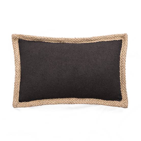 Ecloz - Coussin noir contour en jute - ECLOZ