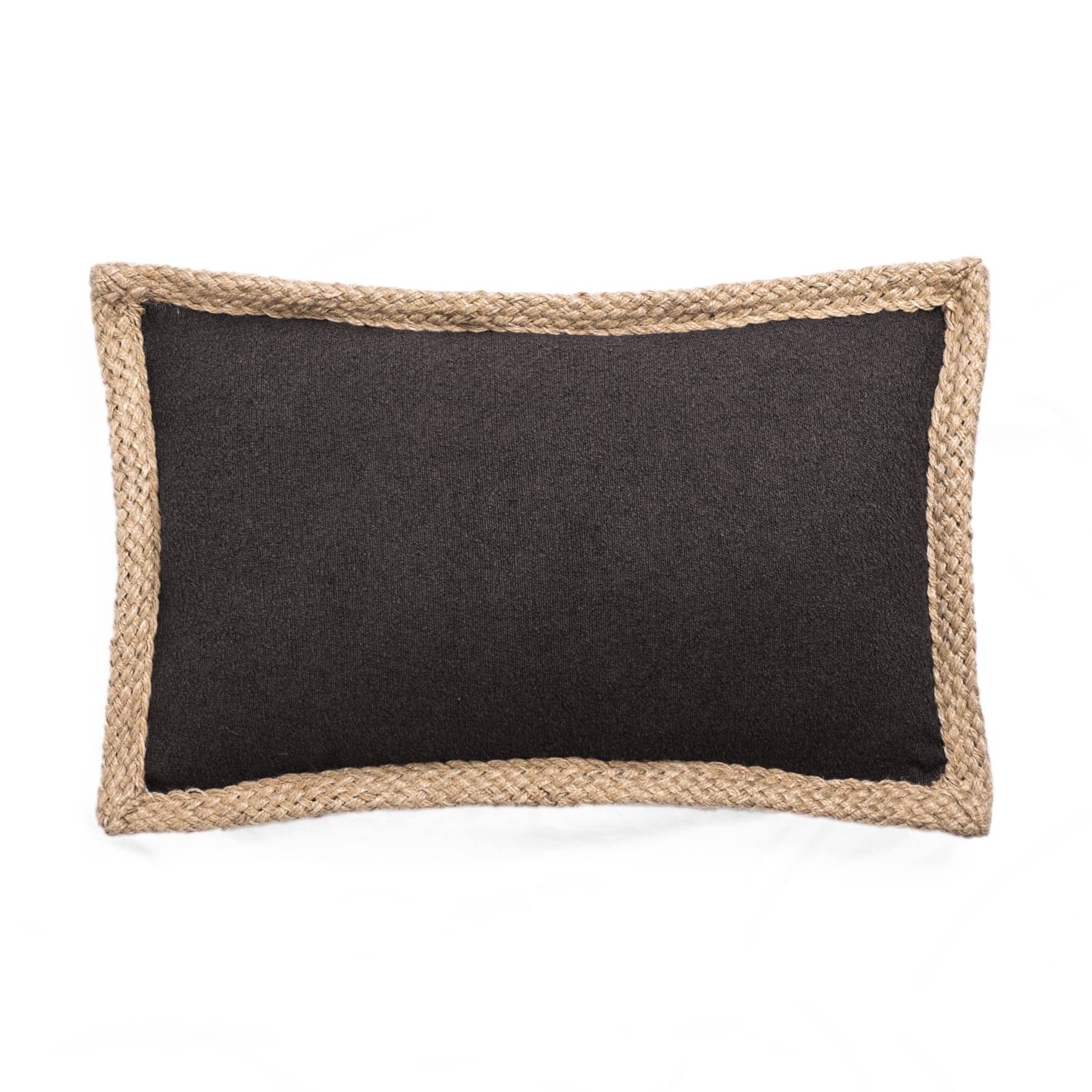 Ecloz - Coussin noir contour en jute - ECLOZ