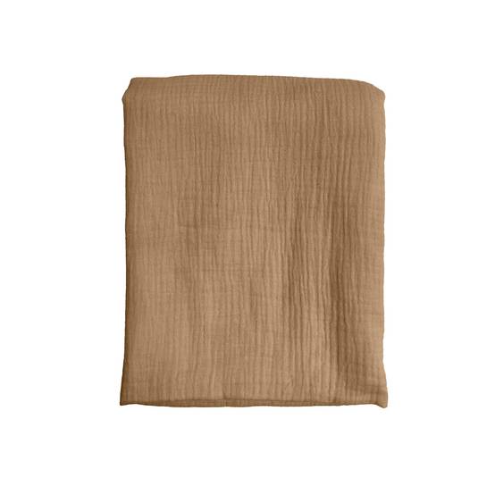 Ecloz - Plaid gaze de coton sable chaud - ECLOZ