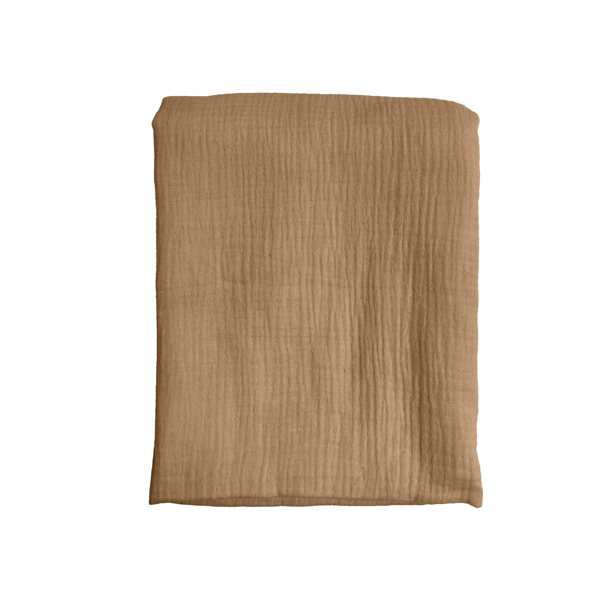Ecloz - Plaid gaze de coton sable chaud - ECLOZ