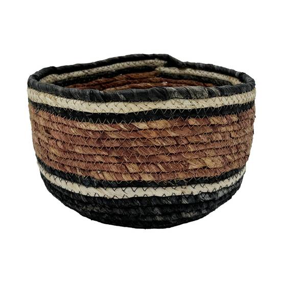 Ecloz - Panier rayé noir terracotta grand modèle - ECLOZ