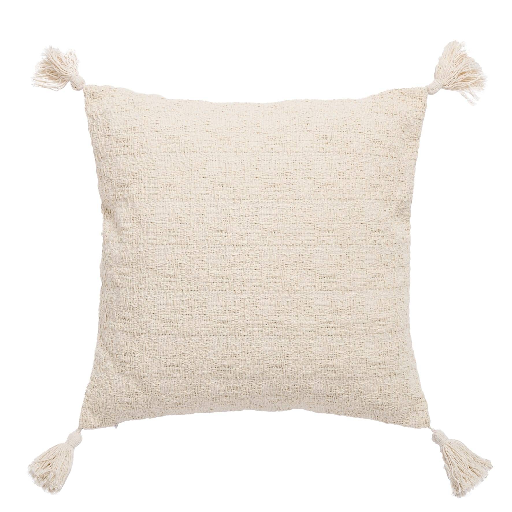 Ecloz - Coussin écru à pompons - ECLOZ