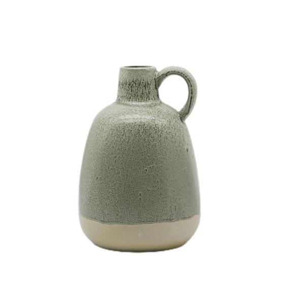 Ecloz - Vase vert foncé et beige H. 16 cm - ECLOZ - Image 1