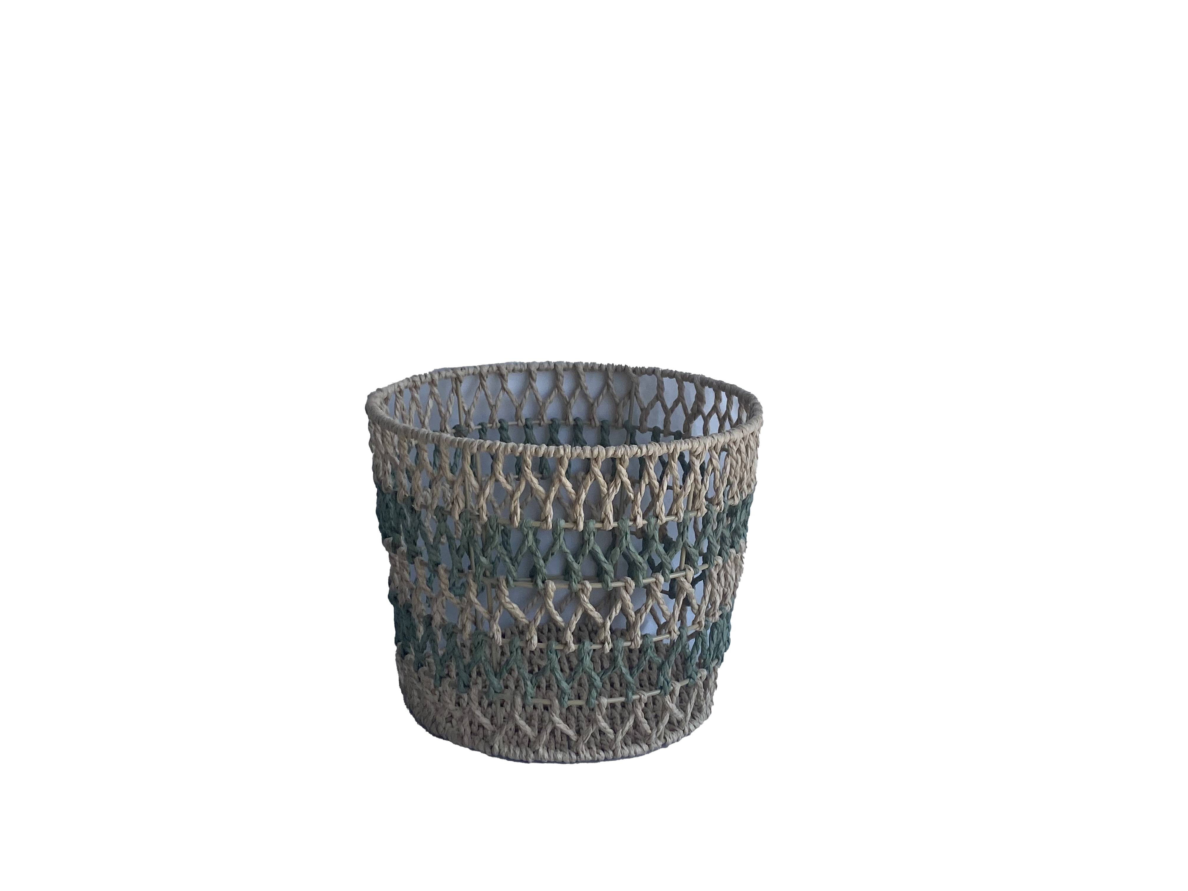 Ecloz - Cesta bicolor verde H. 20,5 cm - ECLOZ - Imagen 2