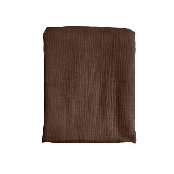 Ecloz - Plaid gaze de coton marron foncé - ECLOZ