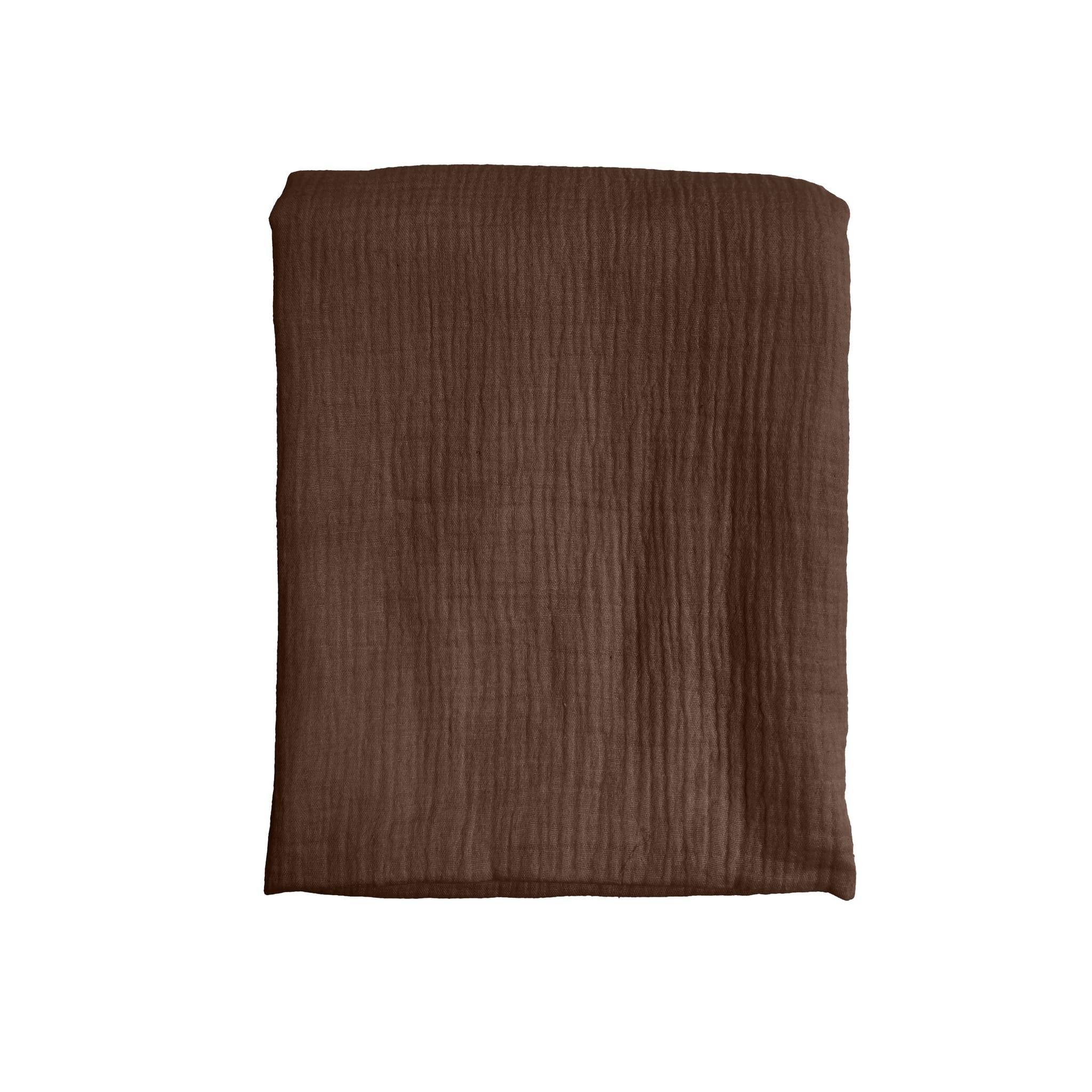 Ecloz - Plaid gaze de coton marron foncé - ECLOZ