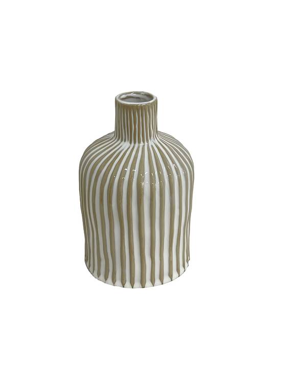 Ecloz - Vase rayé beige H. 19 cm - ECLOZ