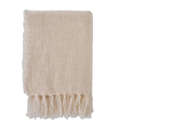 Ecloz - Plaid à franges beige - ECLOZ