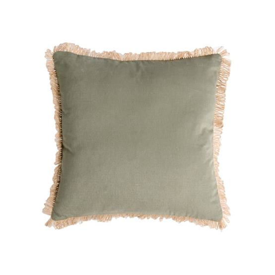 Ecloz - Coussin à franges en jute vert - ECLOZ