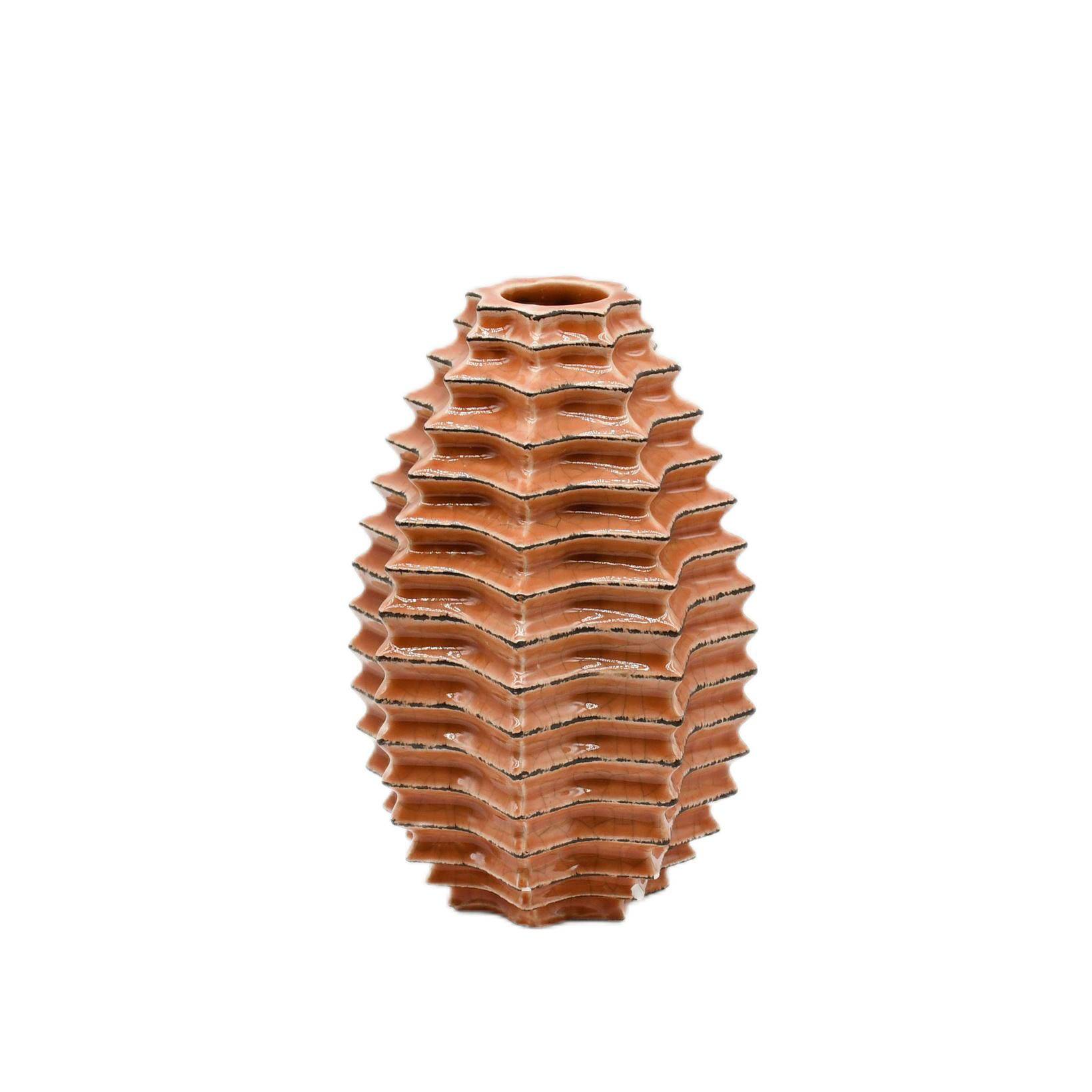 Ecloz - Vase terracotta ondulé H. 16,6 cm - ECLOZ