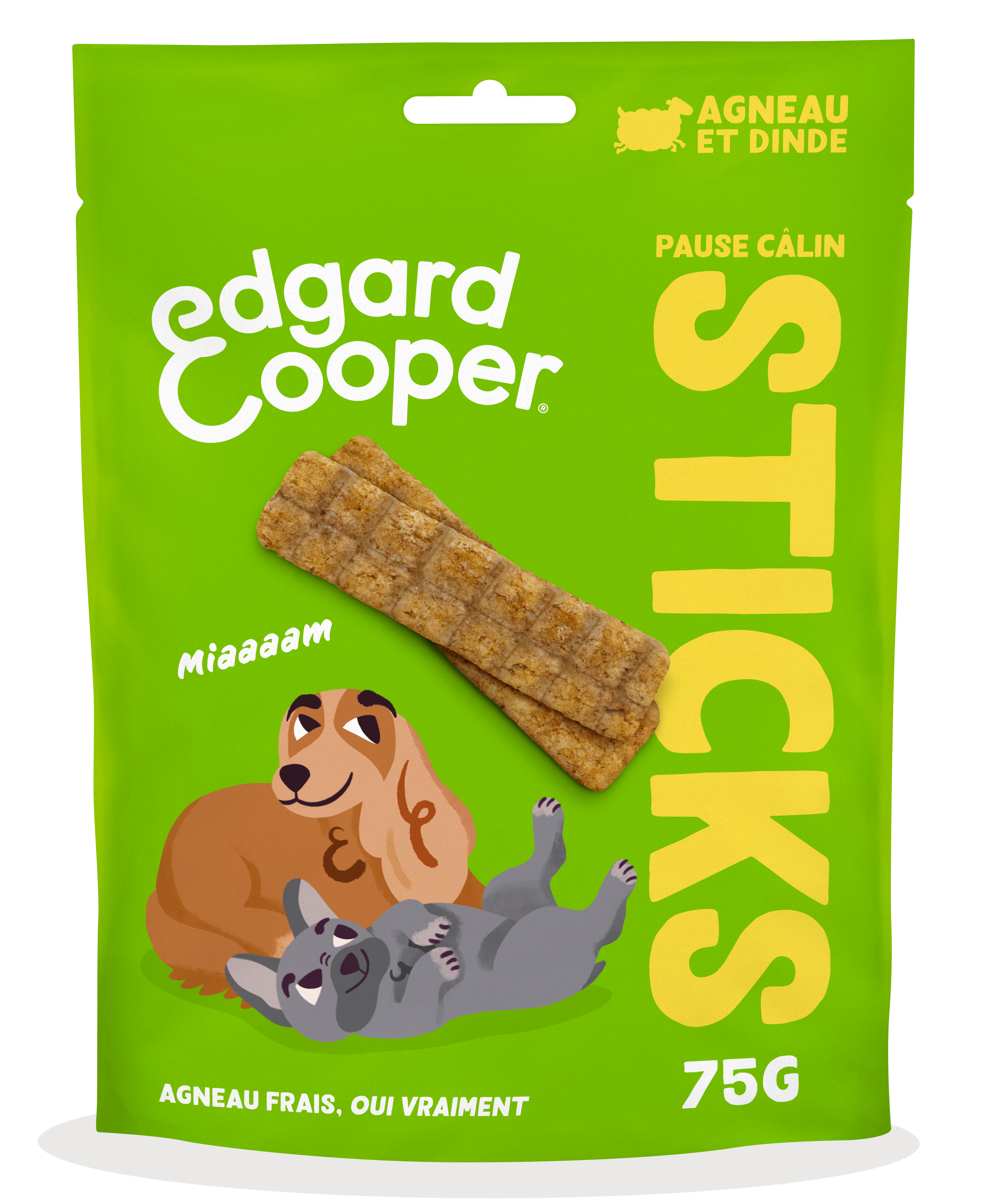 Edgard & Cooper - Friandises sticks chien adulte sans céréales agneau dinde 75 g - Egard & Cooper