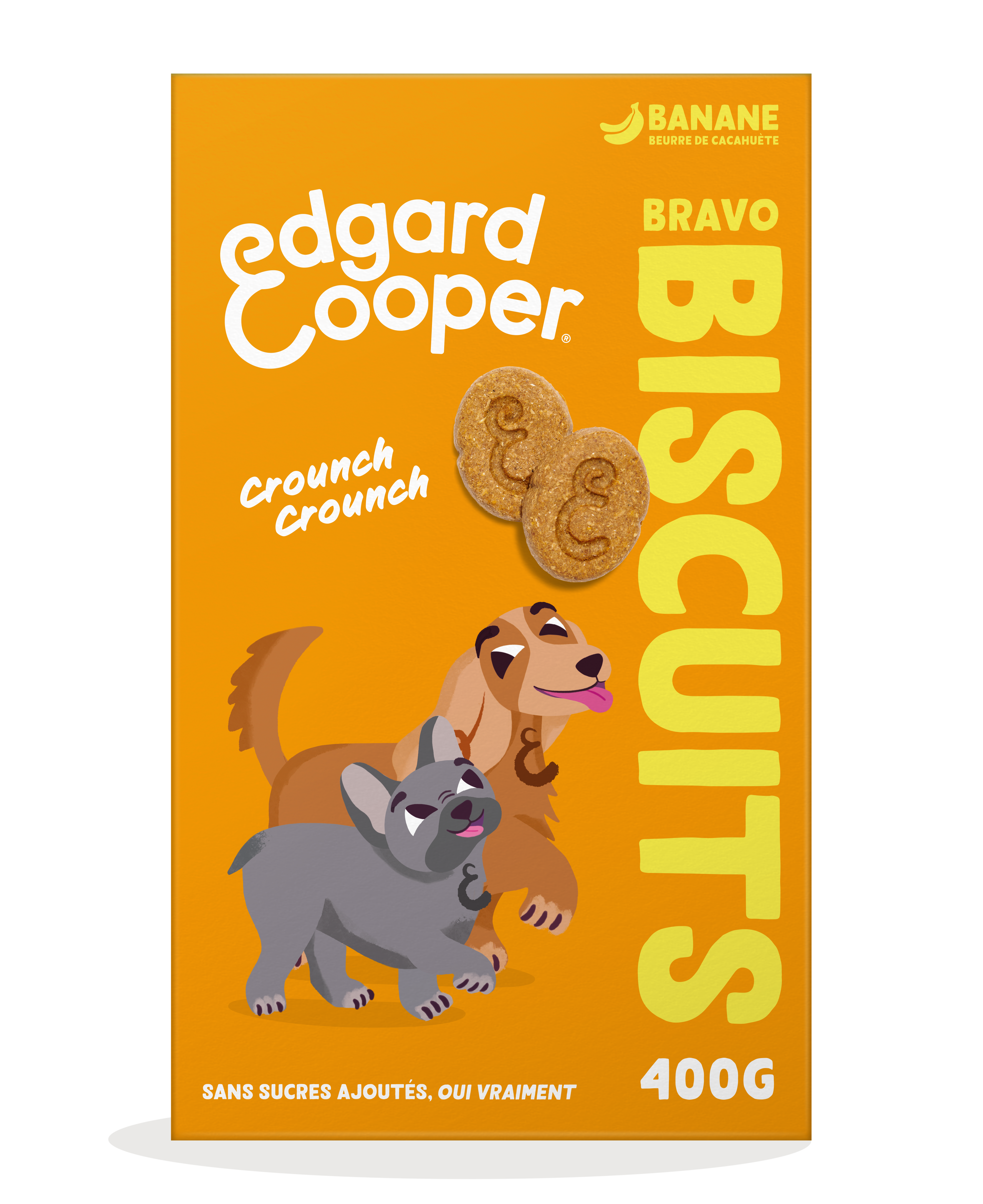 Edgard & Cooper - Friandise biscuit chien adulte banane beurre de carahuètes 400 g - Edgard & Cooper