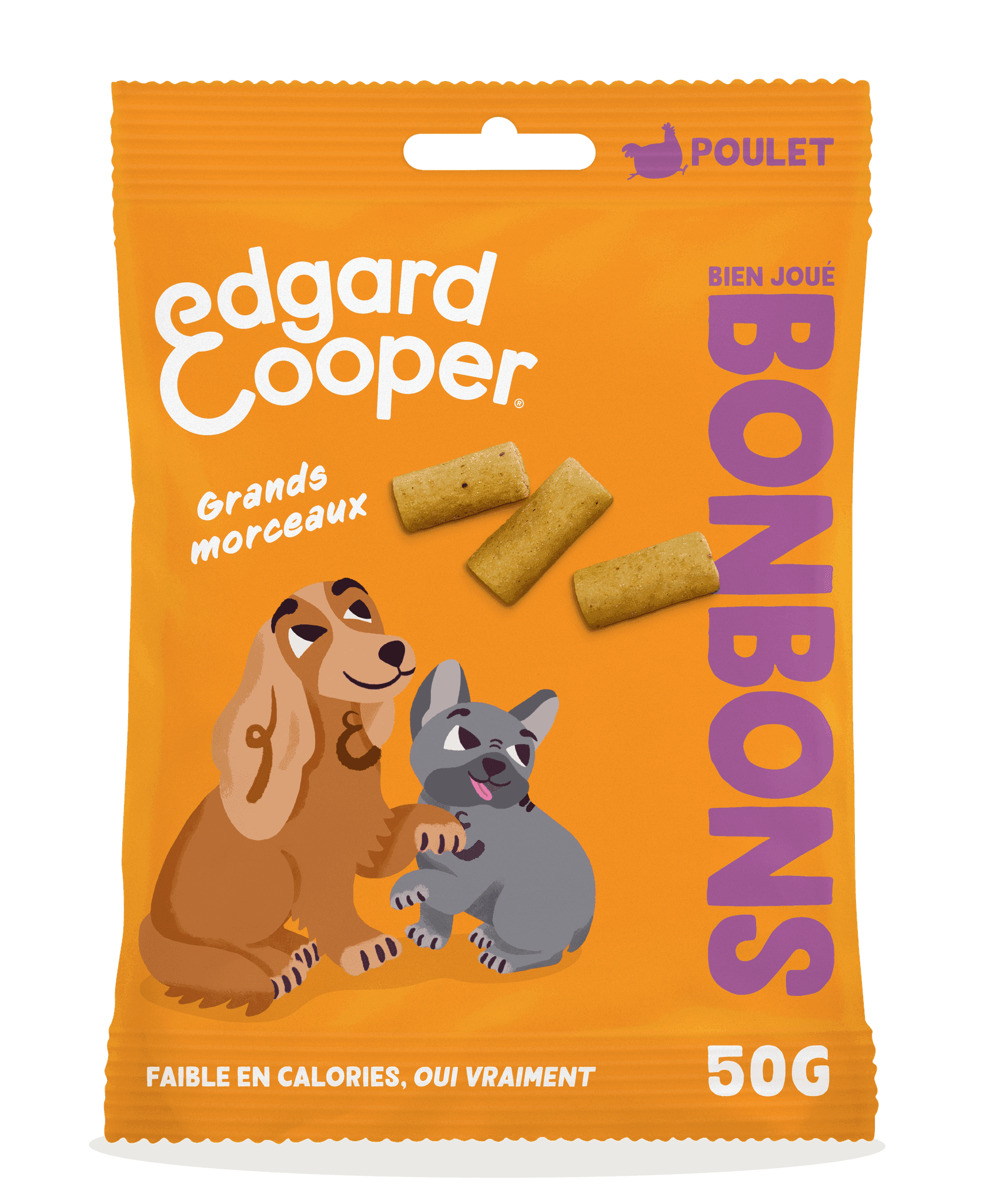 Edgard & Cooper - Friandises bonbon chien adulte grande taille sans céréales poulet - Edgard & Cooper
