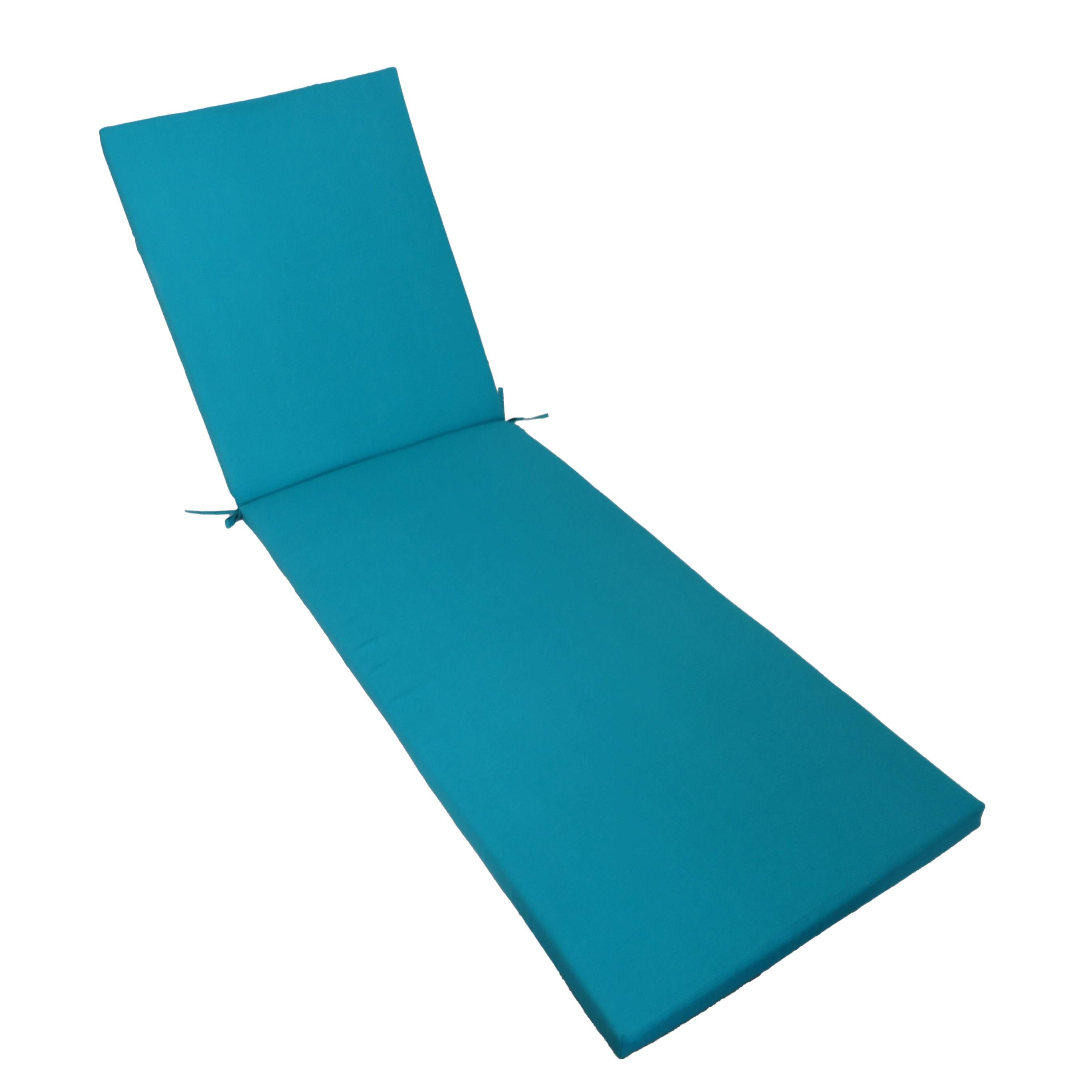 Ecloz - Cojín para tumbona impermeable policotón turquesa ECLOZ
