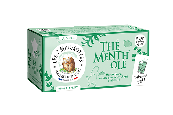 Les 2 Marmottes - Té Verde Orgánico Menta 45 g - Les 2 Marmottes