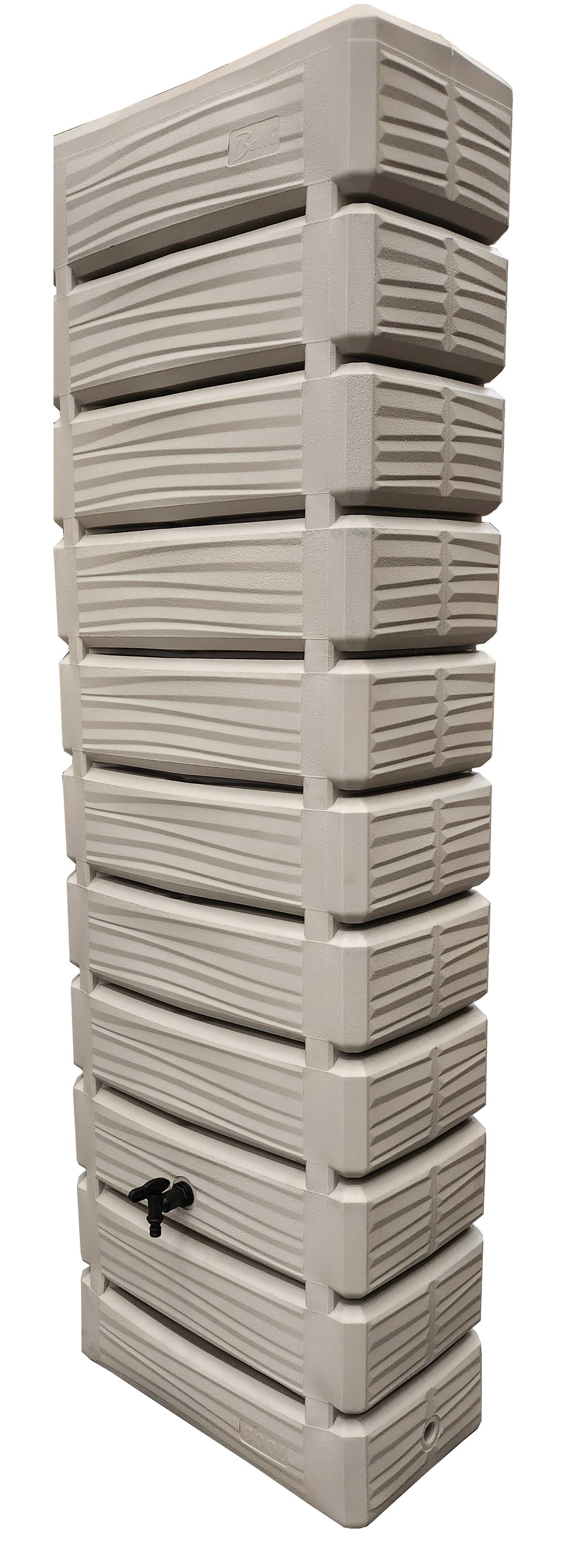 Belli - Récupérateur d'eau de pluie 300L mural robinet, collecteur et couvercle inclus grège DUNE  - BELLI