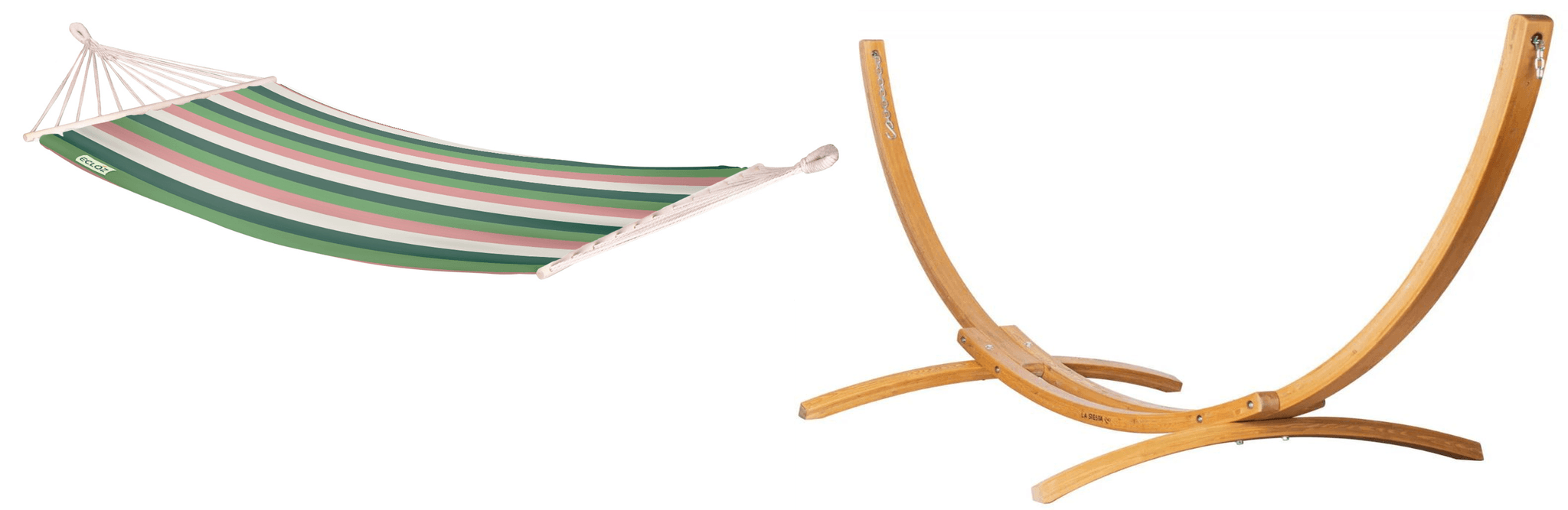 Ecloz - Hamac sur pied bois 1 personne polyester coton Spring - ECLOZ