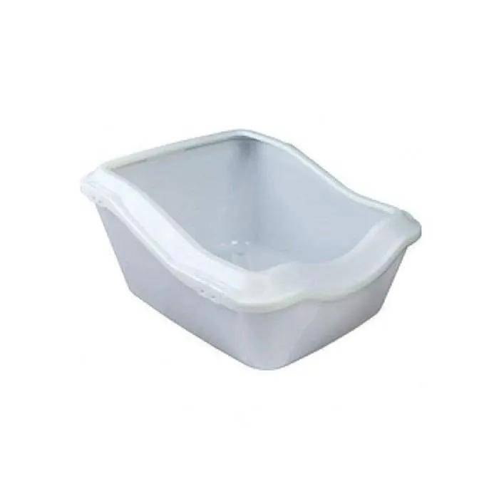 Bac à litière Cleany Cat avec rebord en plastique blanc L.54 cm l.45 cm H.29 cm - Trixie - Image 3