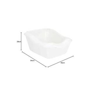 Bac à litière Cleany Cat avec rebord en plastique blanc L.54 cm l.45 cm H.29 cm - Trixie