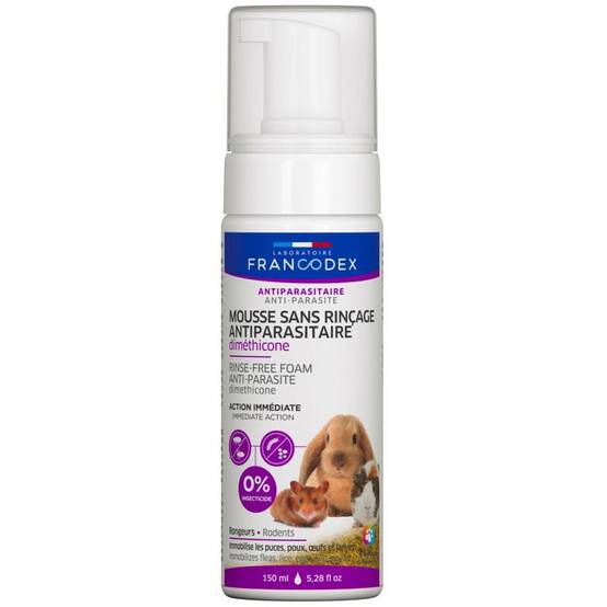 Mousse antiparasitaire rongeur diméthicone multicouleur 150ML - Francodex - Image 2